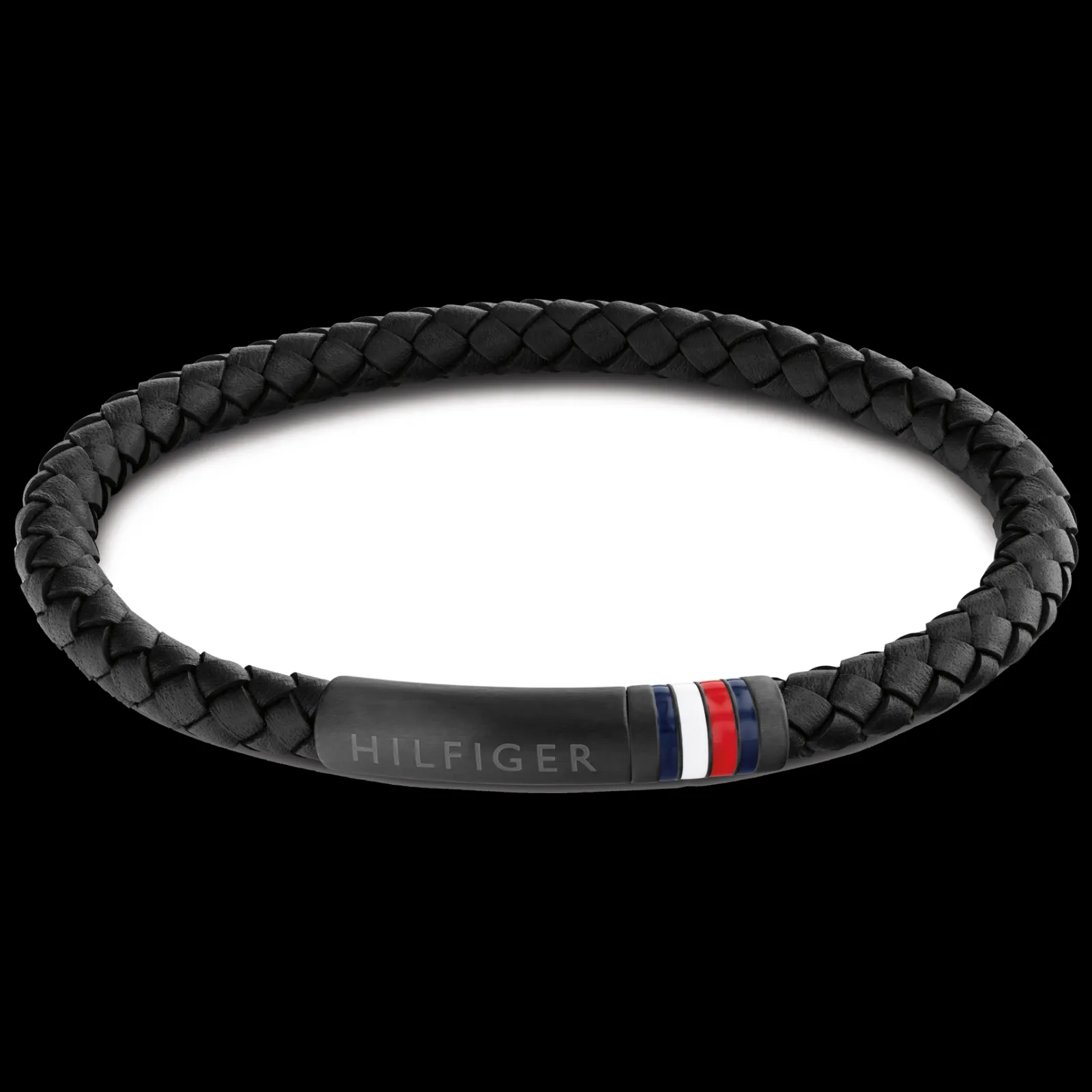 Pulseira Pele Preta Aco Preto Iman-Tommy Hilfiger Jewelry Cheap
