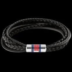 Pulseira Pele Preta Fecho Aco Iman-Tommy Hilfiger Jewelry Shop