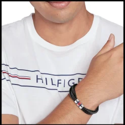 Pulseira Pele Preta Fecho Aco Iman-Tommy Hilfiger Jewelry Shop