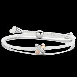 Pulseira X Branca C/ Or, Prata E Diamant-Tirisi Moda Fashion
