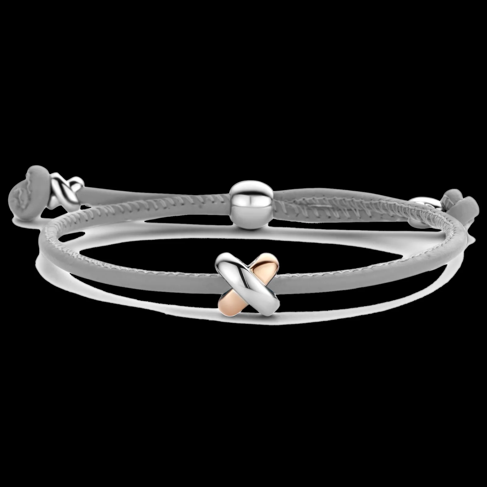 Pulseira X Cinza Ouro Rosa E Prata-Tirisi Moda Outlet