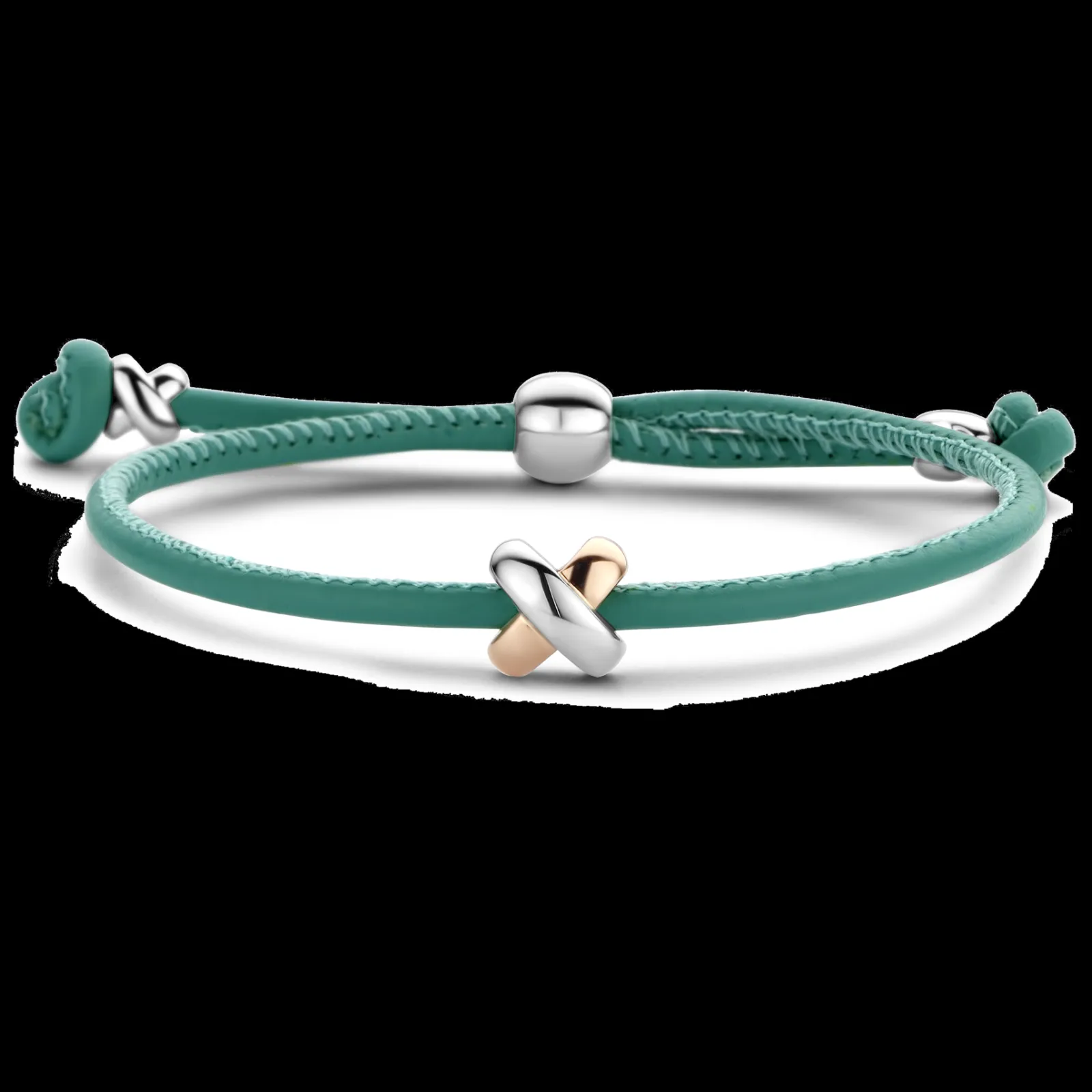Pulseira X Verde Com Prata E Or-Tirisi Moda Best