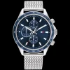 Relogio Aco Azul Malha Milanesa-Tommy Hilfiger Watches Discount