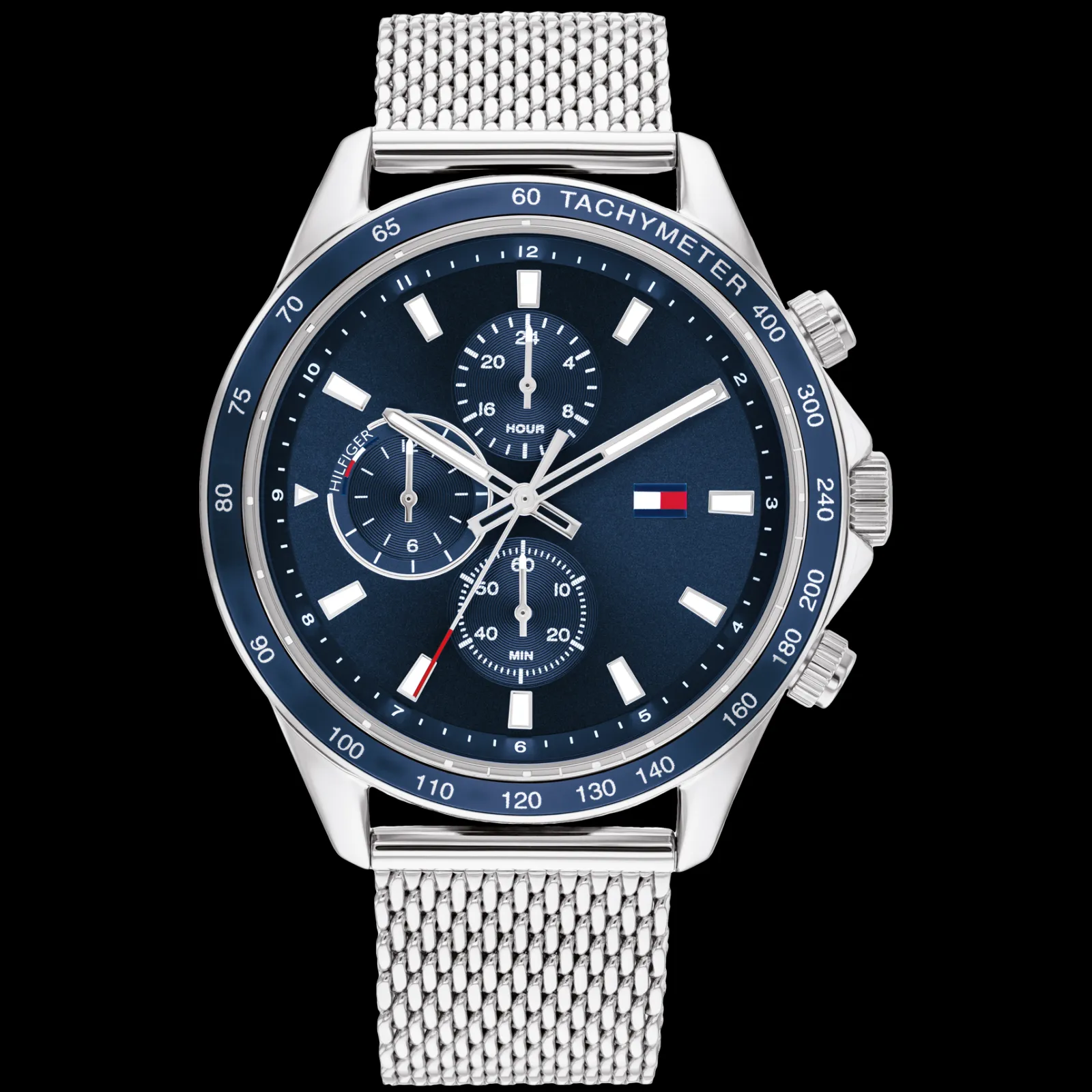 Relogio Aco Azul Malha Milanesa-Tommy Hilfiger Watches Discount