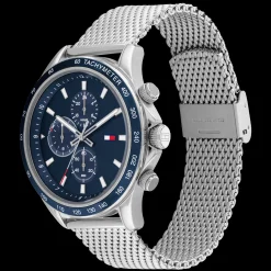 Relogio Aco Azul Malha Milanesa-Tommy Hilfiger Watches Discount