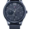 Relogio Aco Azul Malha Milanesa-Tommy Hilfiger Watches Cheap