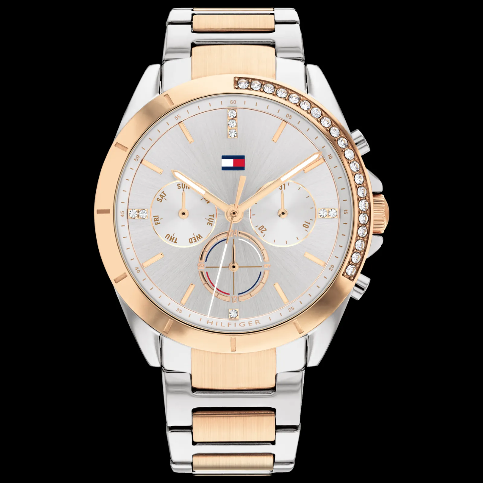 Relogio Aco Bicolor Com Cristais-Tommy Hilfiger Watches Fashion