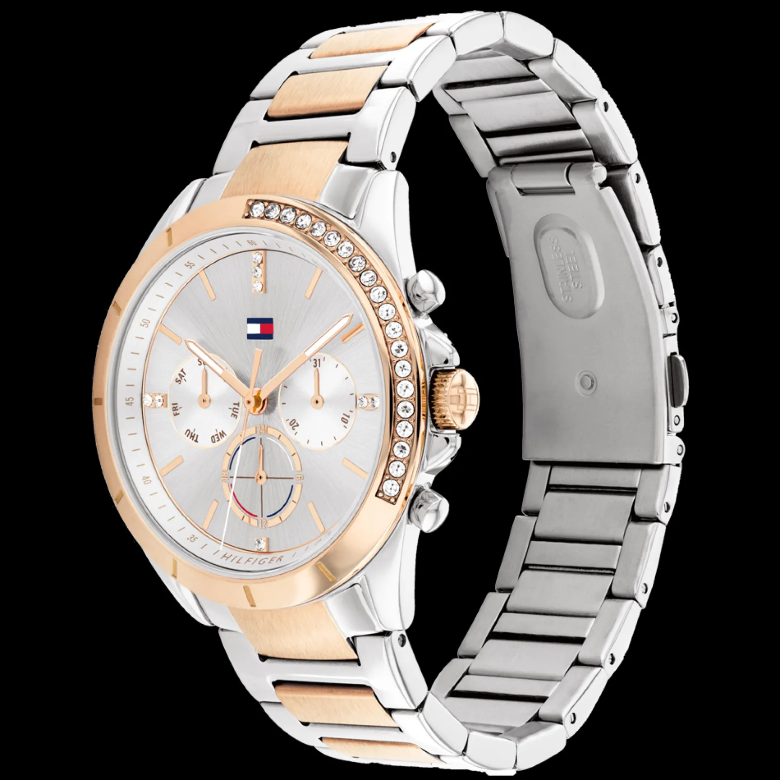 Relogio Aco Bicolor Com Cristais-Tommy Hilfiger Watches Fashion
