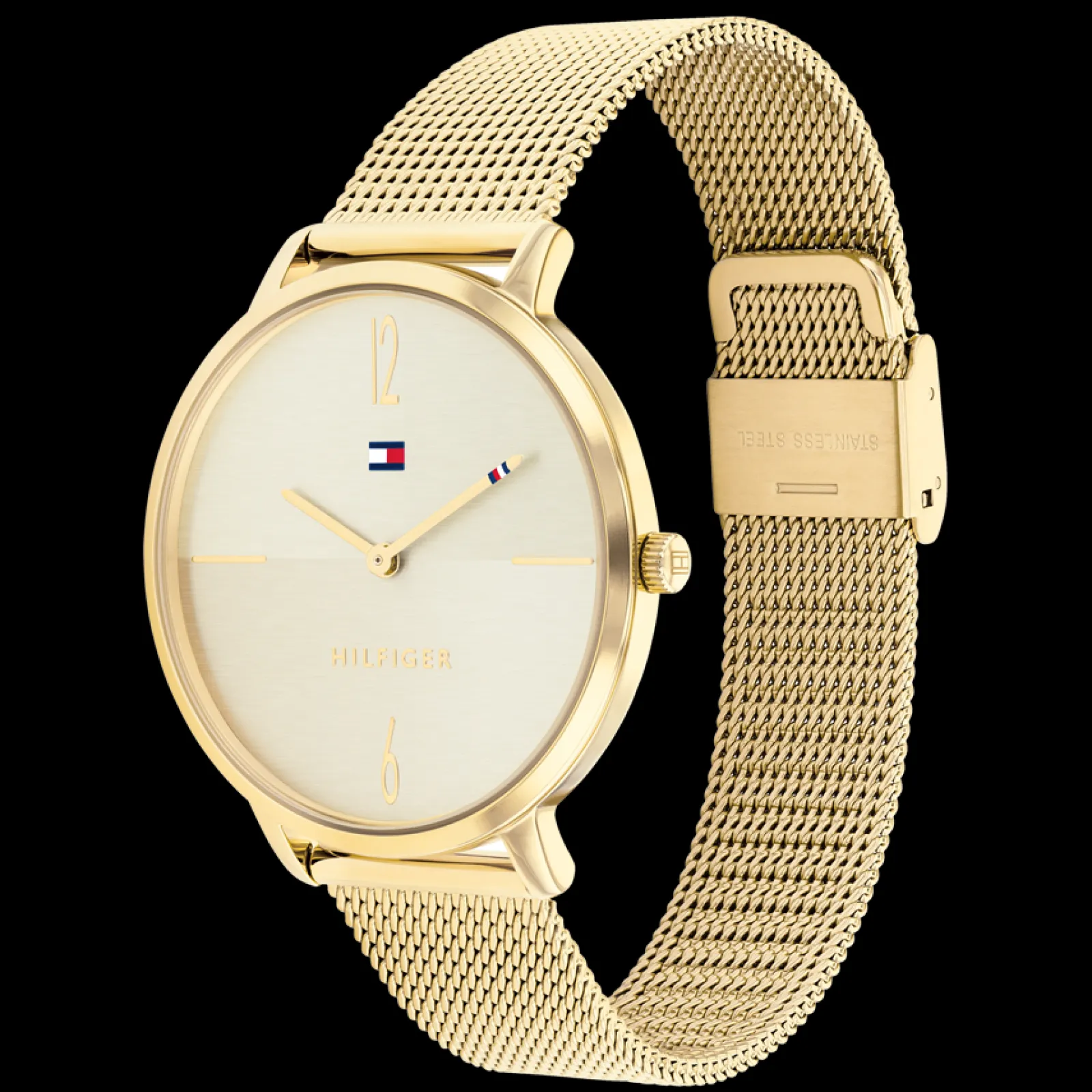 Relogio Aco Dourado Malha Milanesa-Tommy Hilfiger Watches Discount