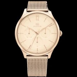 Relogio Aco Dourado Rosa Malha Milanesa-Tommy Hilfiger Watches Fashion