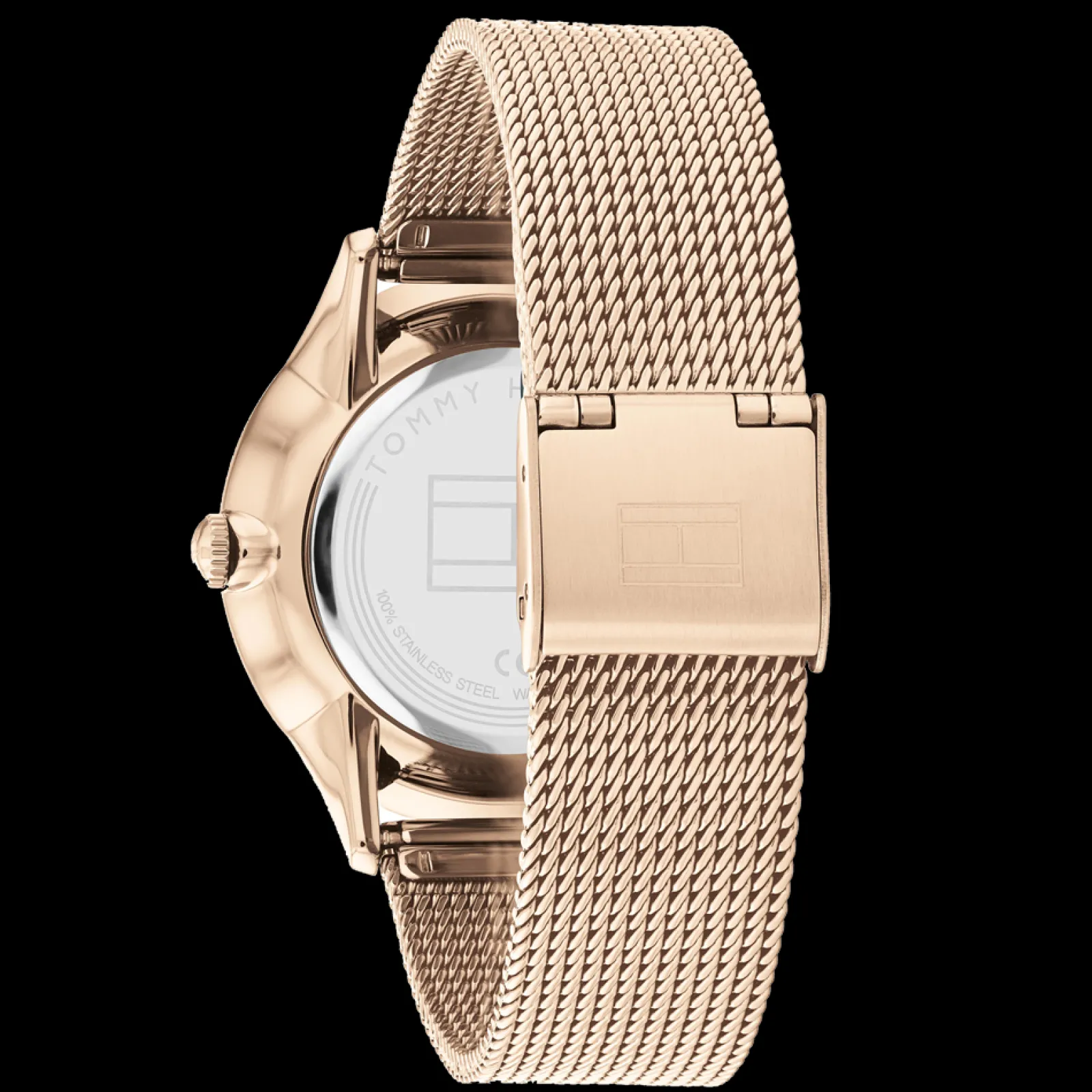 Relogio Aco Dourado Rosa Malha Milanesa-Tommy Hilfiger Watches Fashion