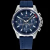 Relogio Aco E Silicone Azul-Tommy Hilfiger Watches Hot
