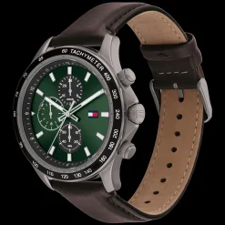 Relogio Aco Ip Cinzento Verde Pele Castanha-Tommy Hilfiger Watches Outlet