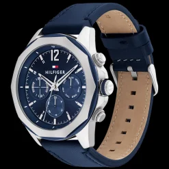 Relogio Aco Ip E Pele Azul-Tommy Hilfiger Watches Best Sale