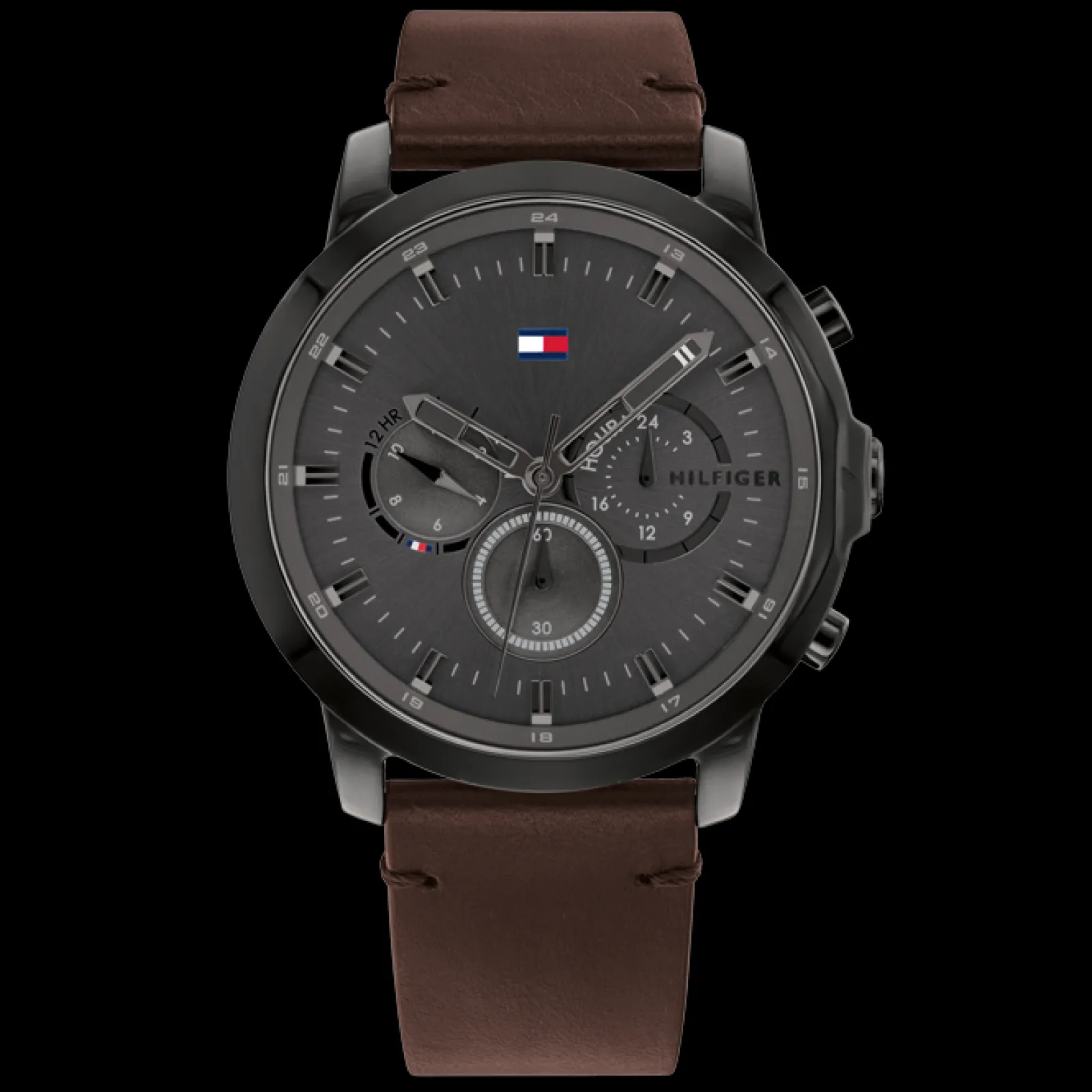 Relogio Aco Ip Preto Pele Castanha-Tommy Hilfiger Watches Shop