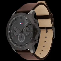Relogio Aco Ip Preto Pele Castanha-Tommy Hilfiger Watches Shop