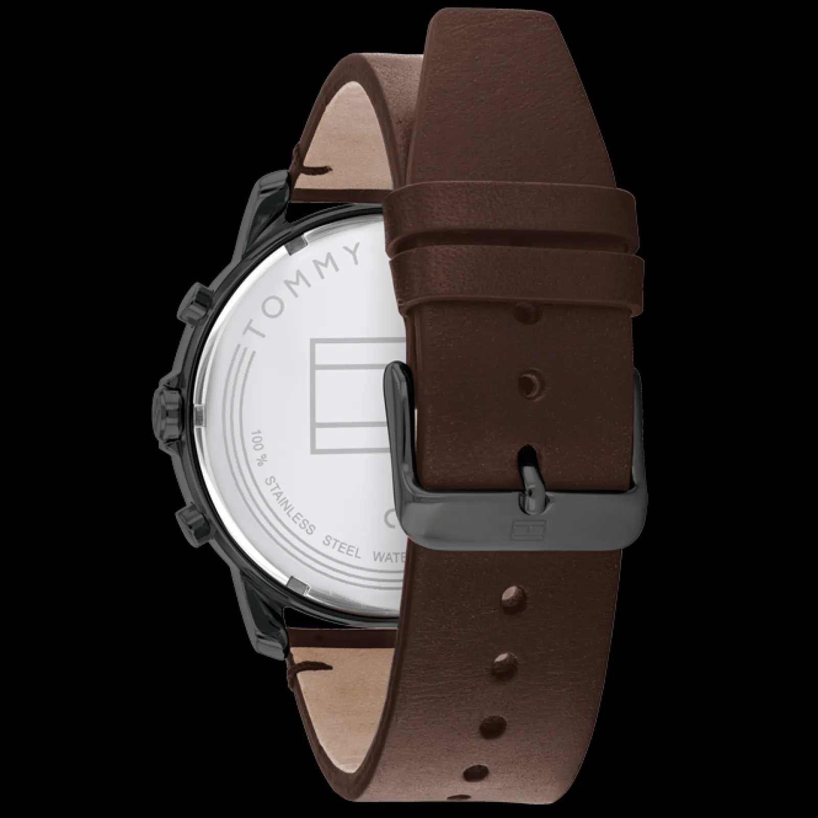 Relogio Aco Ip Preto Pele Castanha-Tommy Hilfiger Watches Shop