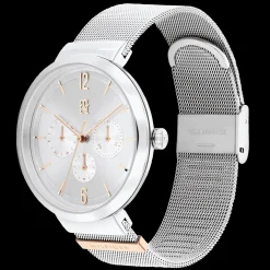 Relogio Aco Prateado E Bracelete Malha Milanesa-Tommy Hilfiger Watches Store