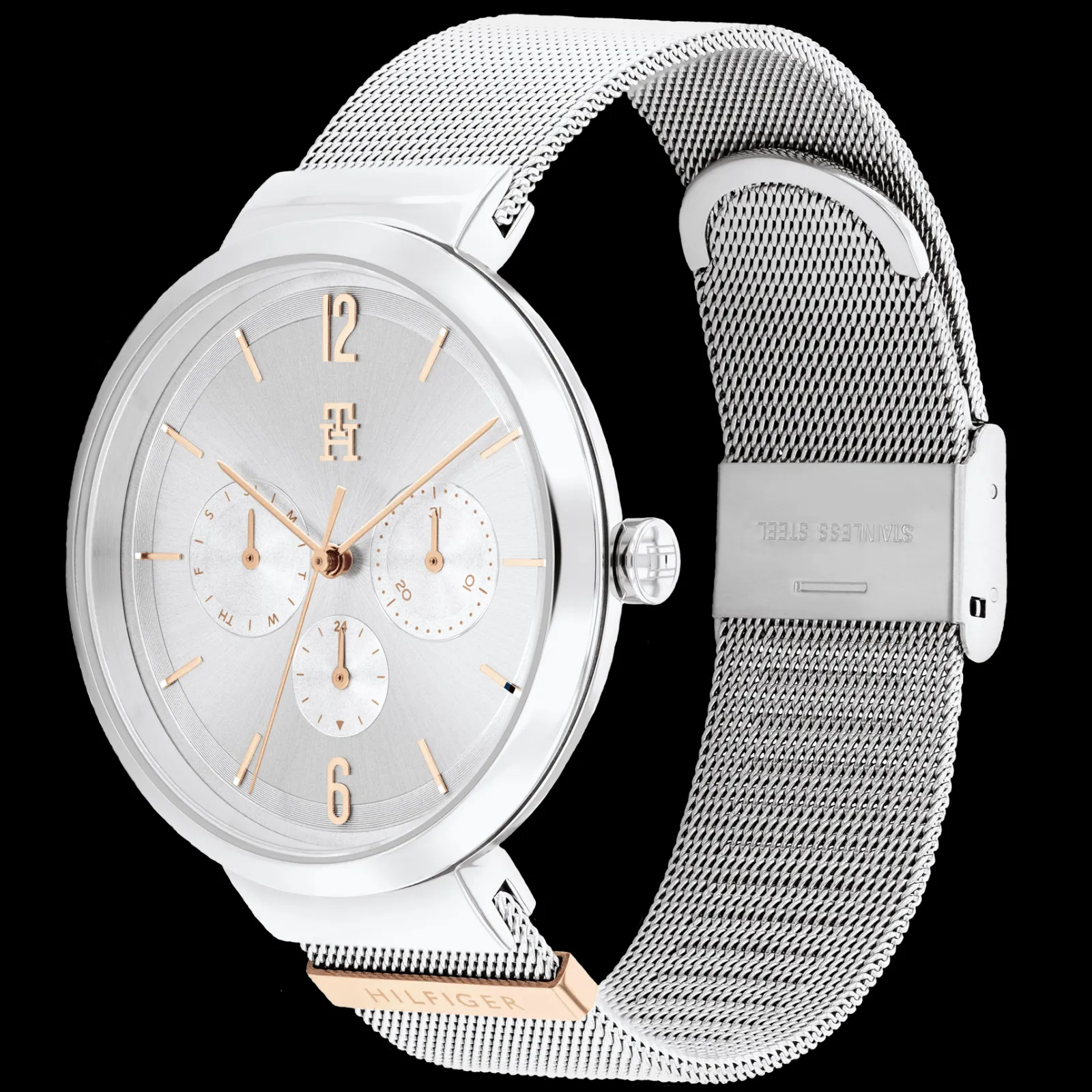 Relogio Aco Prateado E Bracelete Malha Milanesa-Tommy Hilfiger Watches Store