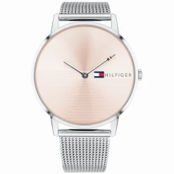 Relogio Aco Prateado Rosa Malha-Tommy Hilfiger Watches Best