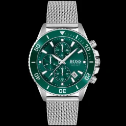 Relogio Admiral Aco Verde Malha Milanesa-Boss Watches New