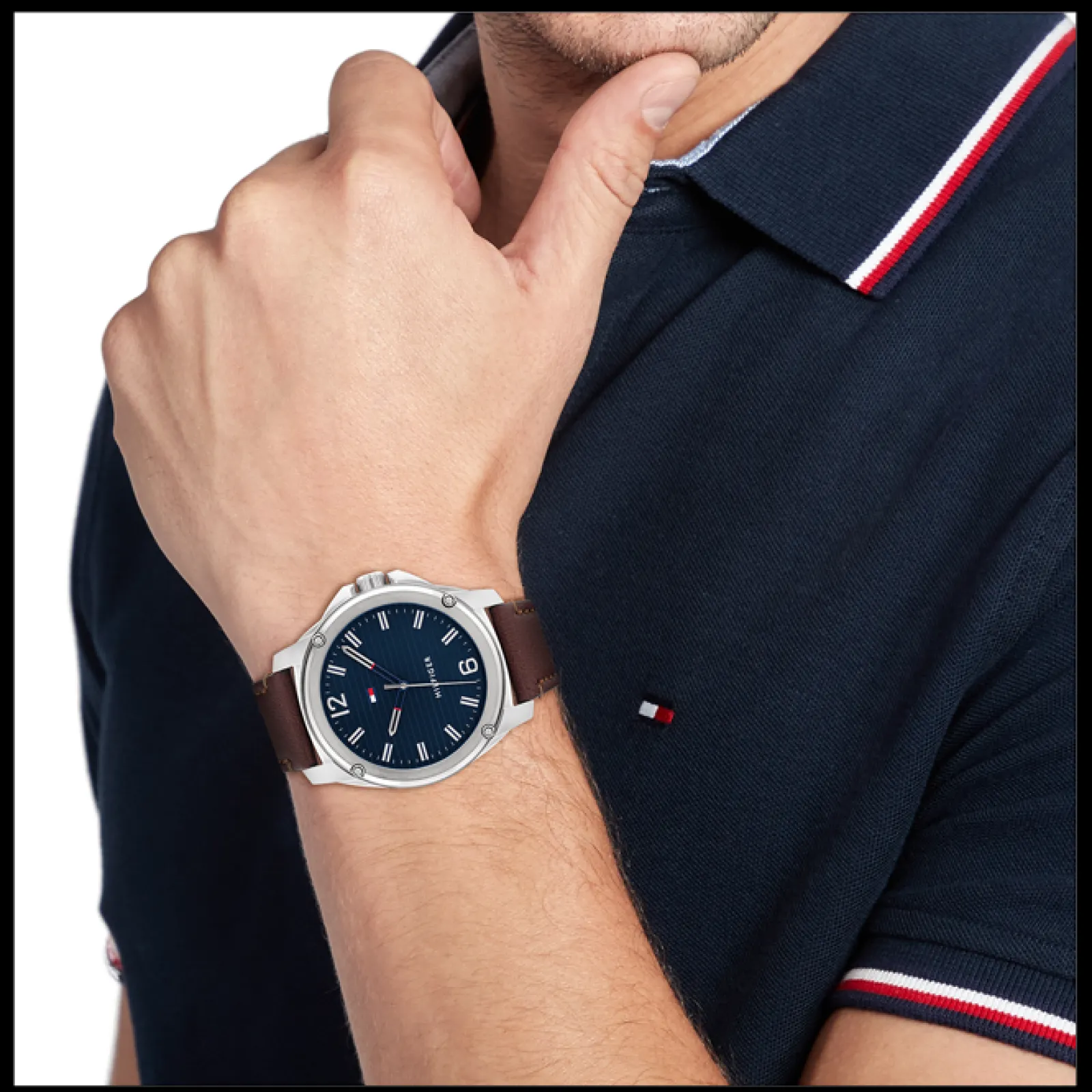 Relogio Azul Aco E Pele Castanha-Tommy Hilfiger Watches Flash Sale