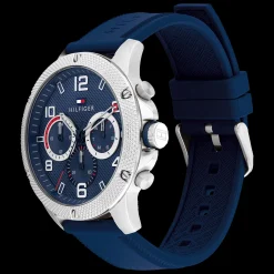 Relogio Azul Aco Pele Azul-Tommy Hilfiger Watches Cheap