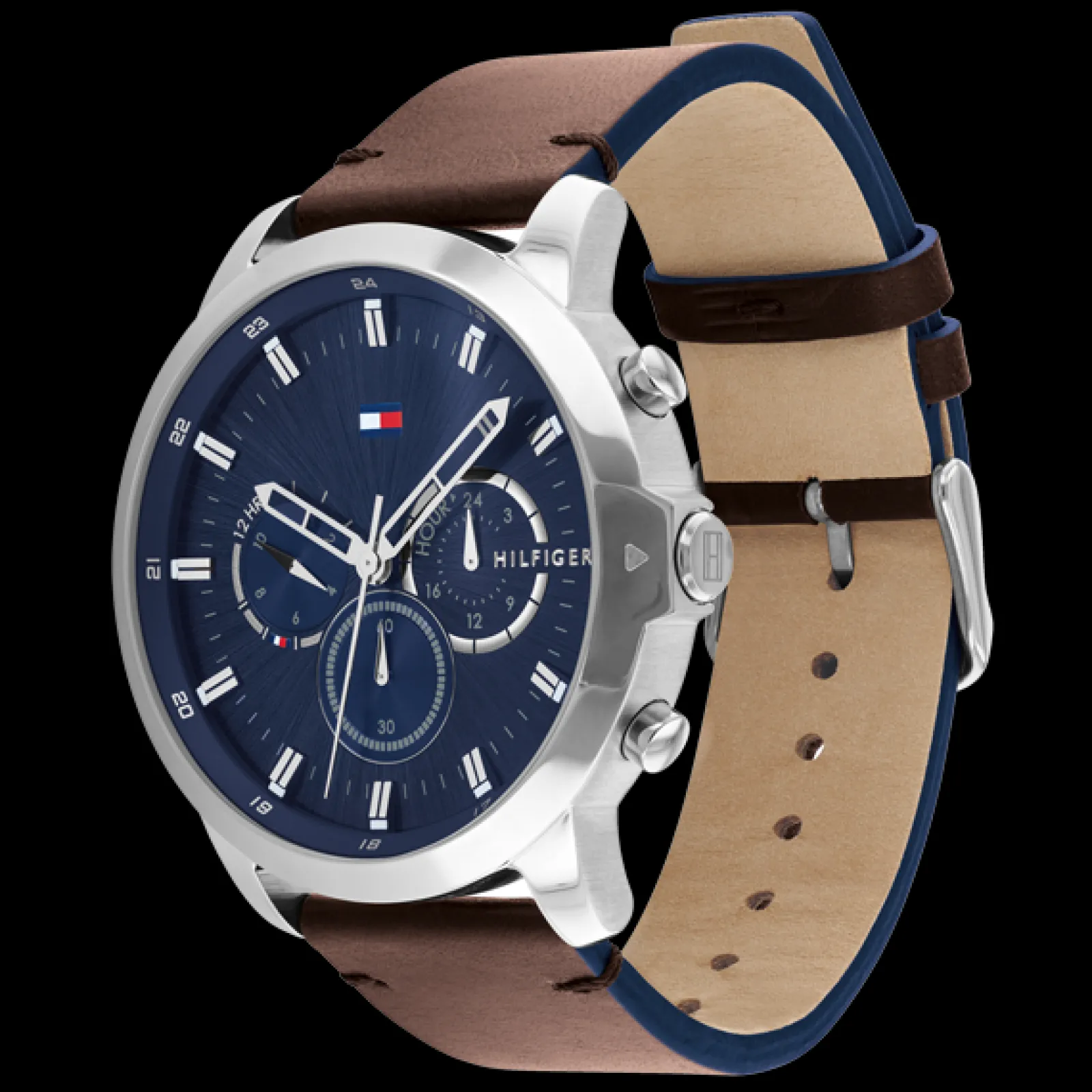 Relogio Azul Aco Pele Castanha-Tommy Hilfiger Watches Best