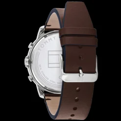 Relogio Azul Aco Pele Castanha-Tommy Hilfiger Watches Best