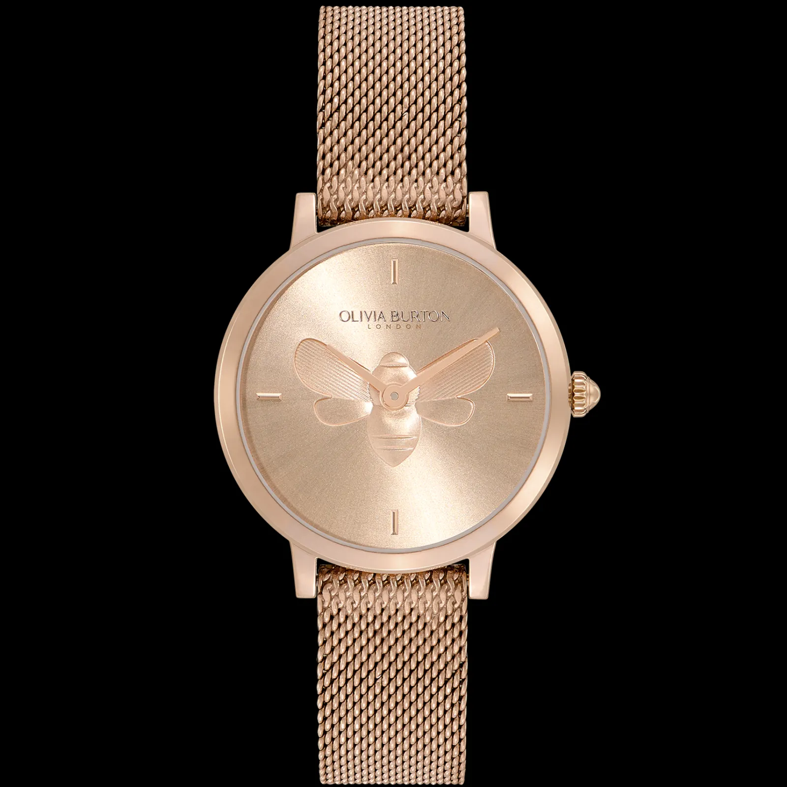 Relogio Bee Ultra Slim Aco Ip Dour.Rosa Milanesa-Olivia Burton Best