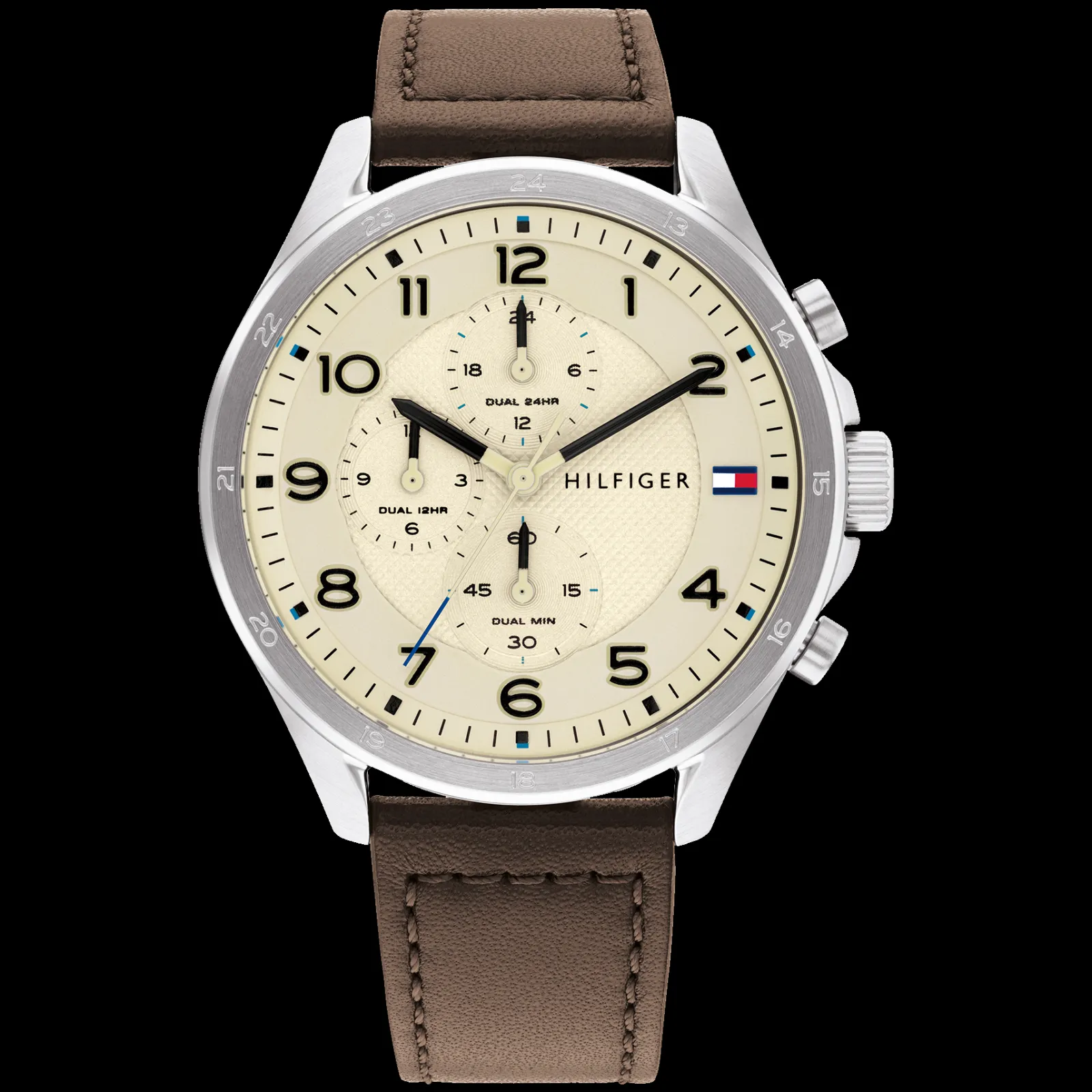 Relogio Bege Aco Pele Castanha-Tommy Hilfiger Watches Outlet