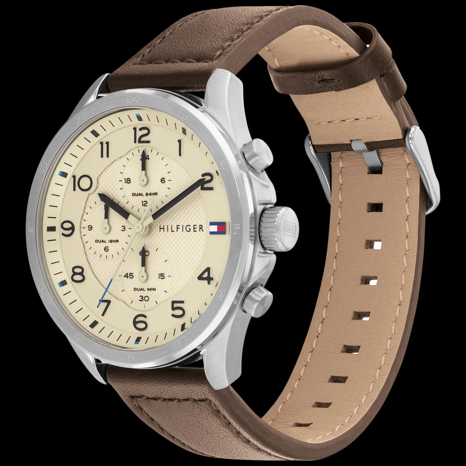 Relogio Bege Aco Pele Castanha-Tommy Hilfiger Watches Outlet