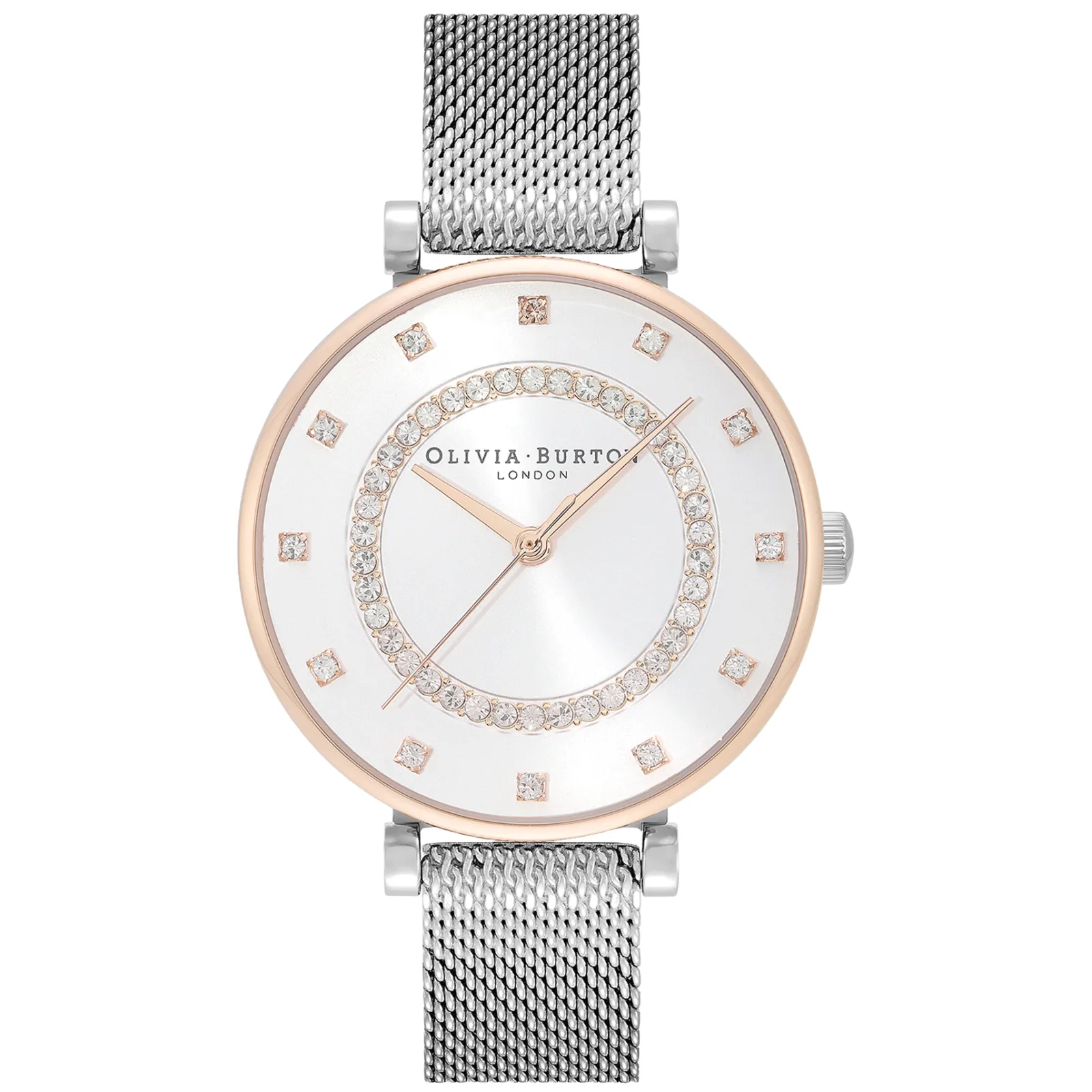 Relogio Belgrave Tbar Aco Bicolor Malha Milanesa-Olivia Burton Clearance