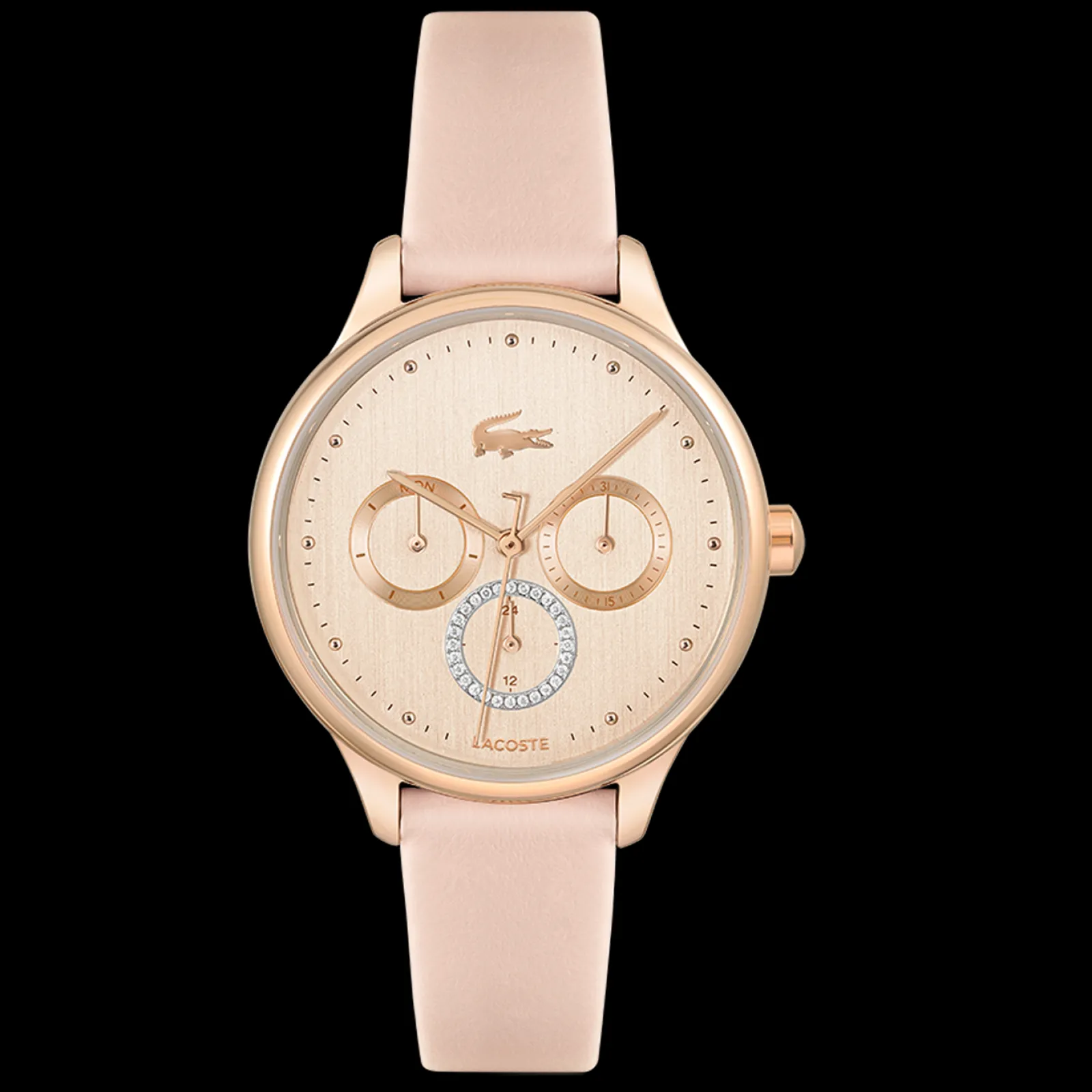 Relogio Birdie Aco Dourado Rosa Pele Rosa-Lacoste Best