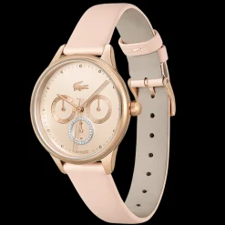 Relogio Birdie Aco Dourado Rosa Pele Rosa-Lacoste Best