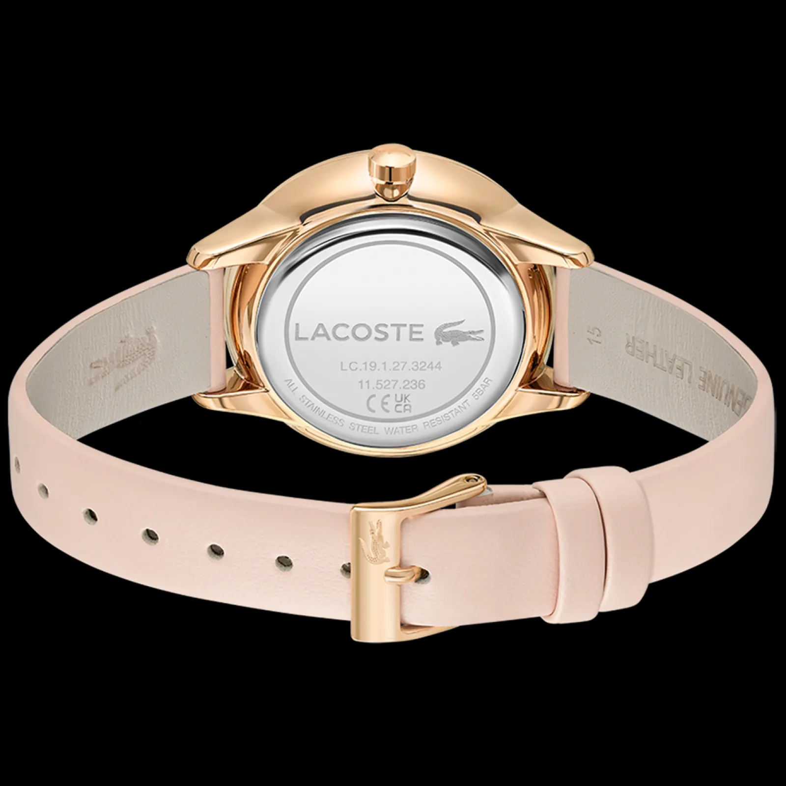 Relogio Birdie Aco Dourado Rosa Pele Rosa-Lacoste Best