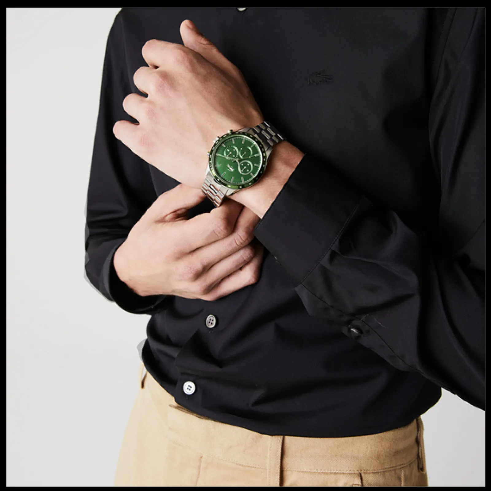 Relogio Boston Cronografo Aco Verde-Lacoste Cheap