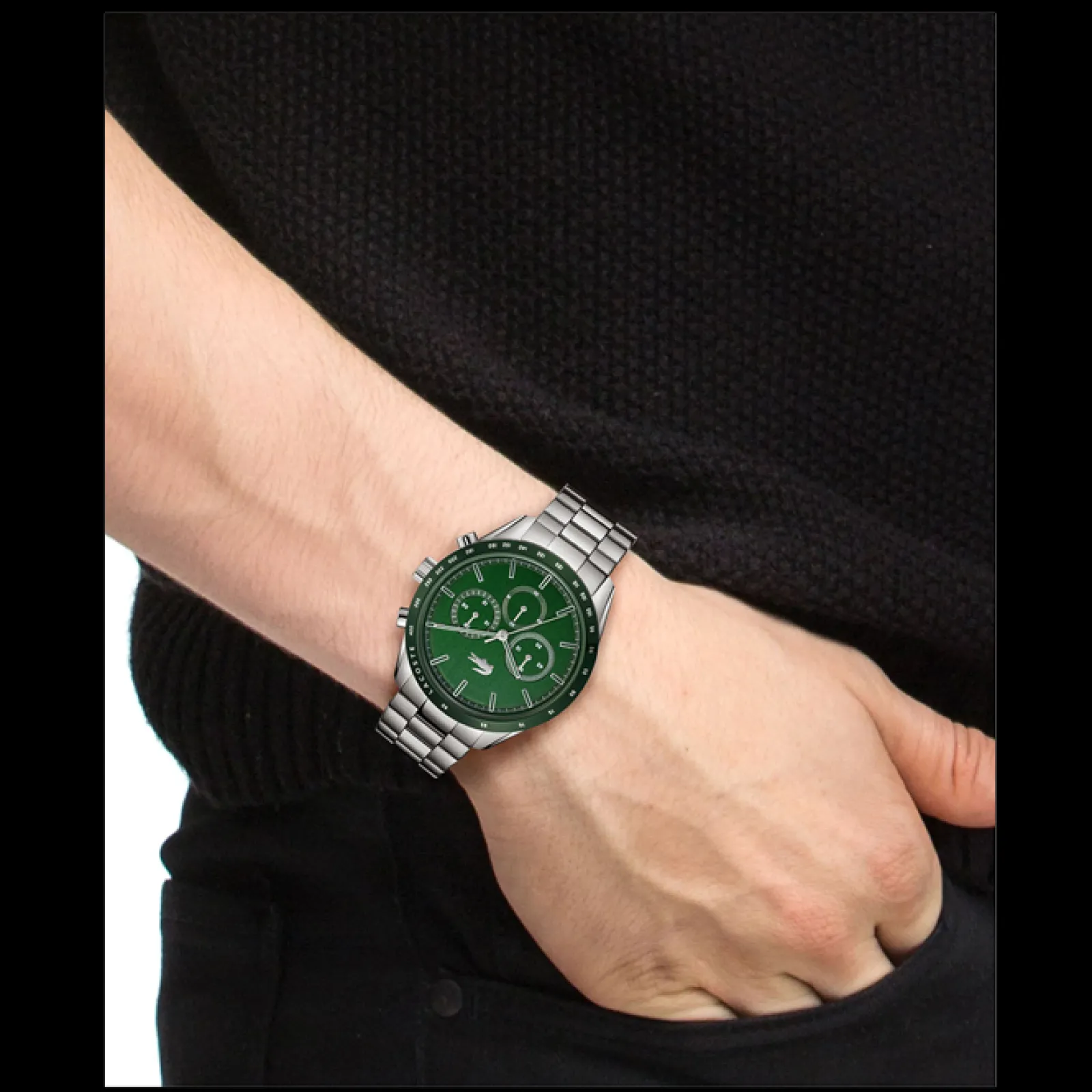 Relogio Boston Cronografo Aco Verde-Lacoste Cheap