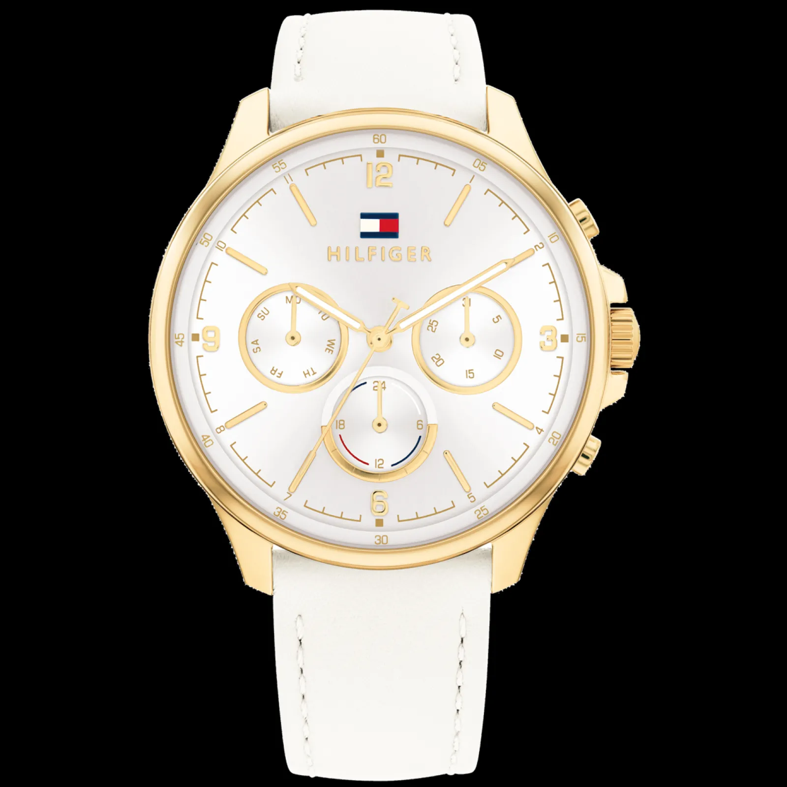 Relogio Branco Aco Dourado Pele Branca-Tommy Hilfiger Watches Best Sale
