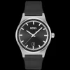 Relogio Candor Preto Aco Pele-Boss Watches Hot