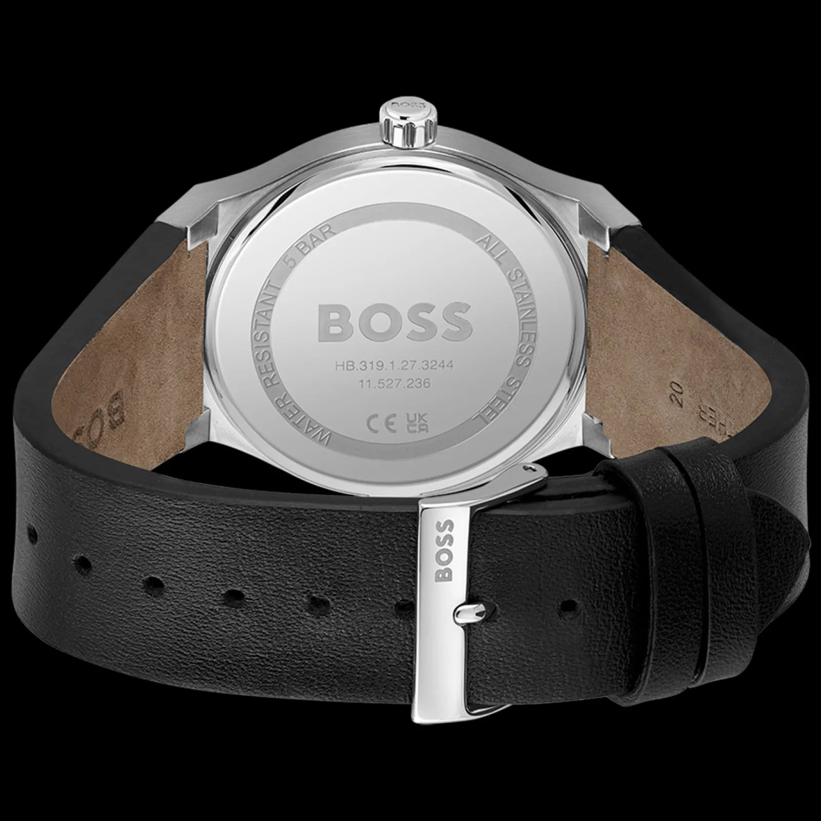 Relogio Candor Preto Aco Pele-Boss Watches Hot
