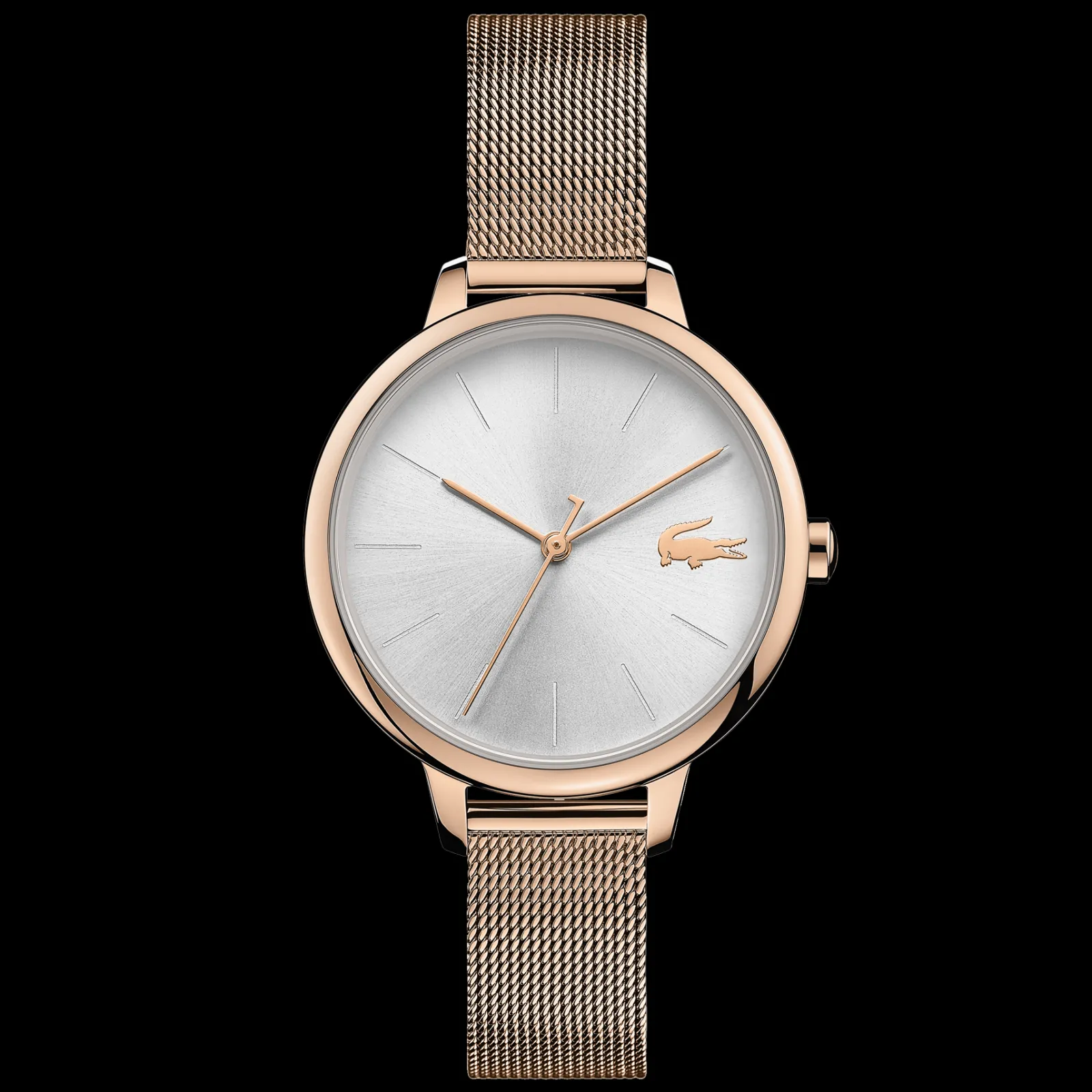 Relogio Cannes Aco Dourado Rosa Malha-Lacoste Best Sale