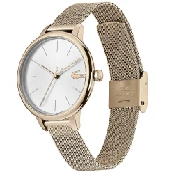 Relogio Cannes Aco Dourado Rosa Malha-Lacoste Best Sale