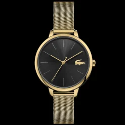 Relogio Cannes Aco Dourado Preto Malha-Lacoste Cheap