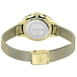Relogio Cannes Aco Dourado Preto Malha-Lacoste Cheap