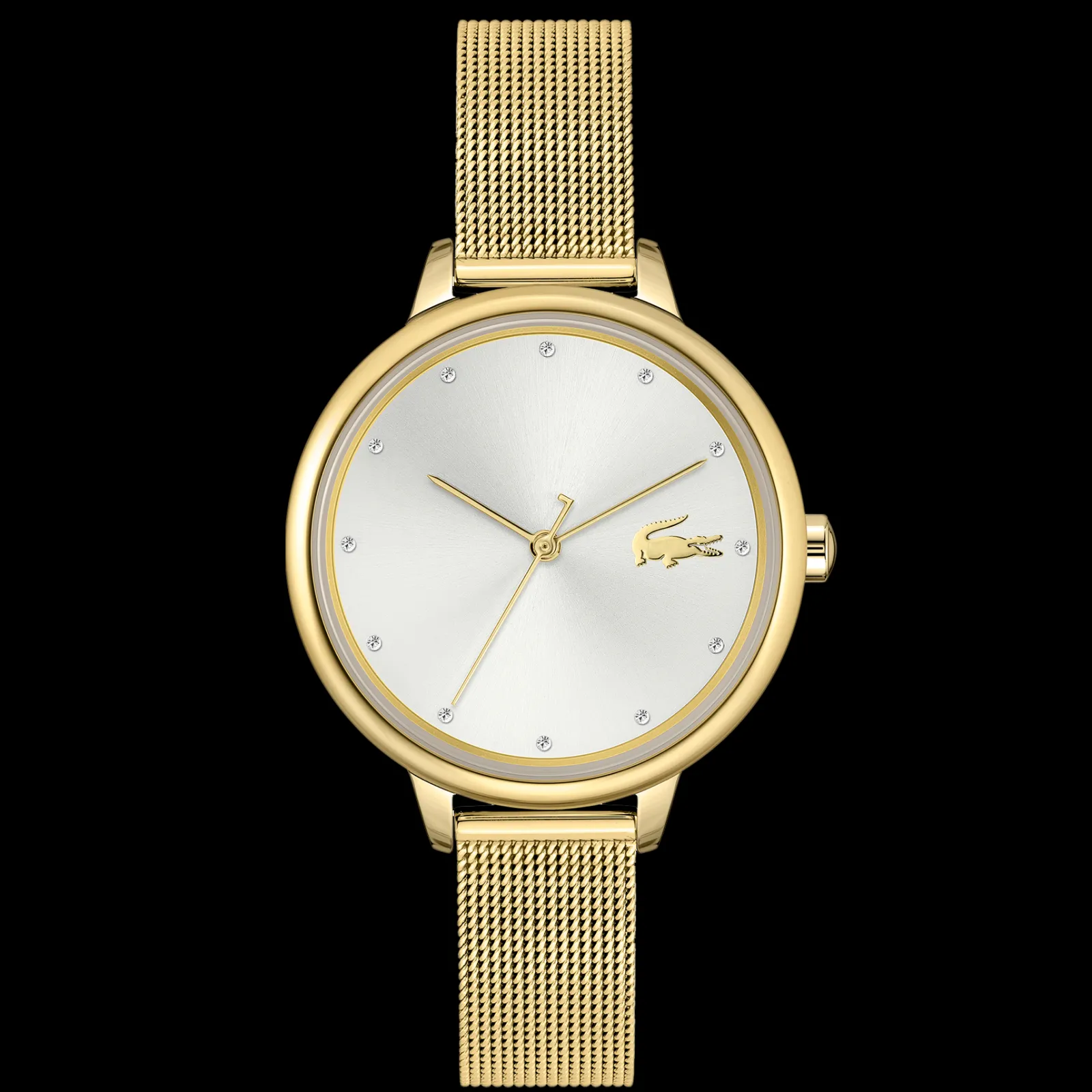 Relogio Cannes Aco Dourado Malha Milanesa-Lacoste New