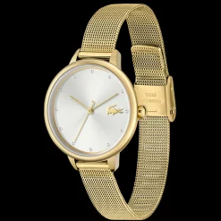 Relogio Cannes Aco Dourado Malha Milanesa-Lacoste New