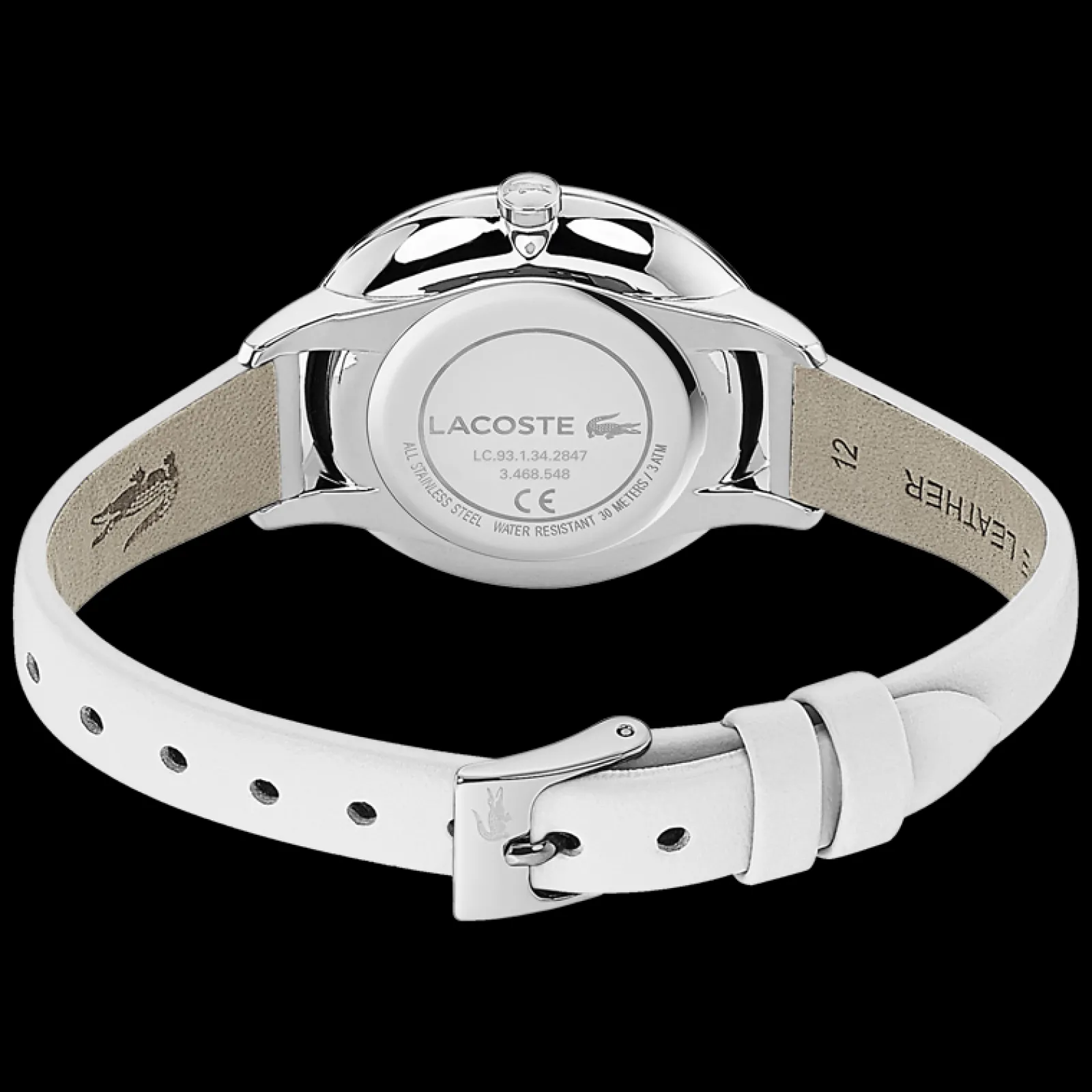 Relogio Cannes Aco Pele Branca-Lacoste Clearance