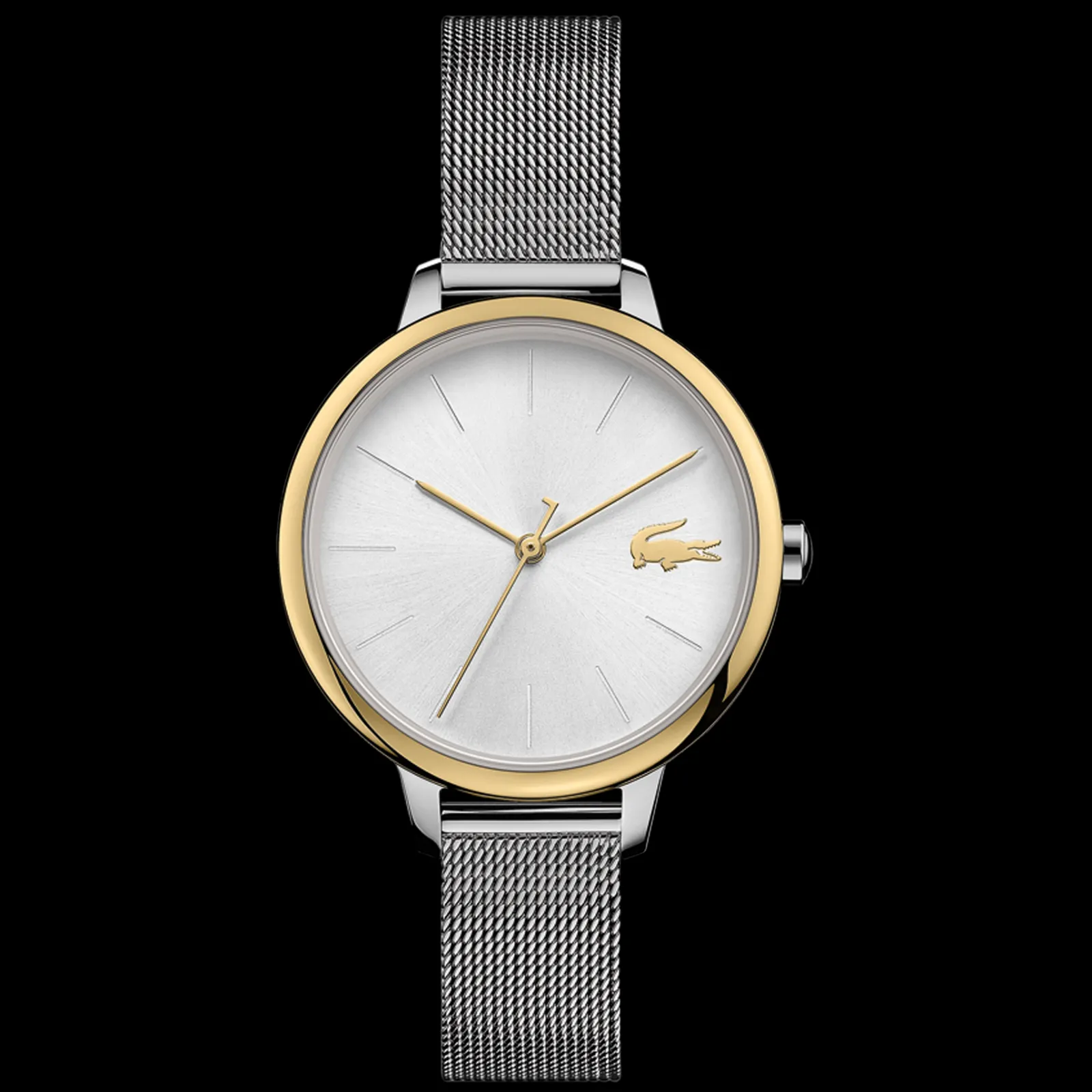 Relogio Cannes Aco Prateado Dourado Malha-Lacoste Sale