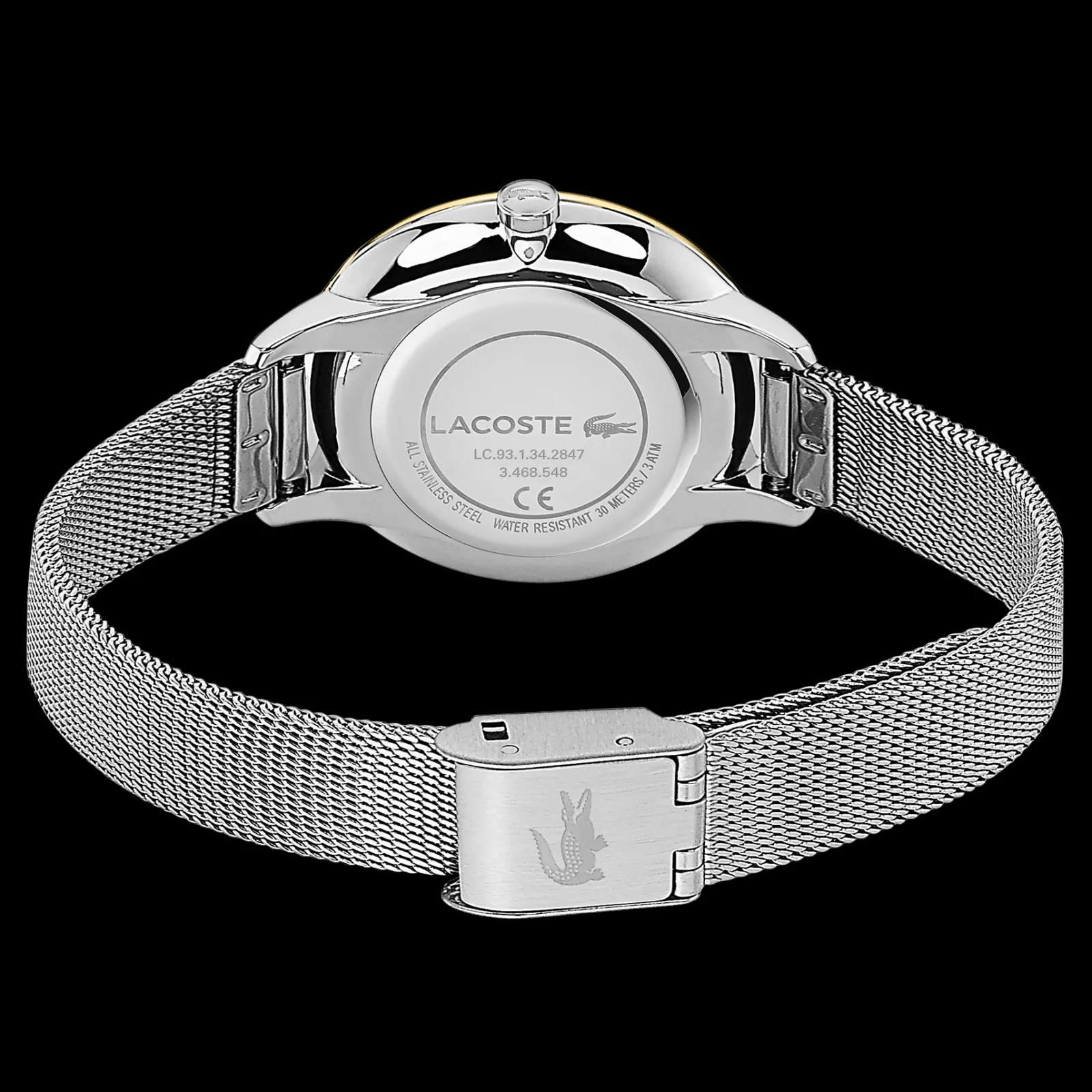 Relogio Cannes Aco Prateado Dourado Malha-Lacoste Sale